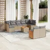 Image de Vidaxl Salon De Jardin Avec Coussins 10 Pcs Beige RÃ©sine TressÃ©e