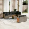 Image de Vidaxl Salon De Jardin Avec Coussins 10 Pcs Gris RÃ©sine TressÃ©e
