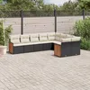 Image de Vidaxl Salon De Jardin 9 Pcs Avec Coussins Noir RÃ©sine TressÃ©e