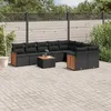 Image de Vidaxl Salon De Jardin 10 Pcs Avec Coussins Noir RÃ©sine TressÃ©e