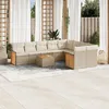 Image de Vidaxl Salon De Jardin Avec Coussins 10 Pcs Beige RÃ©sine TressÃ©e