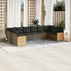 Image de Vidaxl Salon De Jardin Avec Coussins 10 Pcs Gris RÃ©sine TressÃ©e