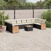 Image de vidaXL Vidaxl Salon De Jardin 11 Pcs Avec Coussins Noir Résine Tressée