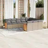 Image de Vidaxl Salon De Jardin Avec Coussins 10 Pcs Beige RÃ©sine TressÃ©e