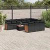 Image de Vidaxl Salon De Jardin 11 Pcs Avec Coussins Noir RÃ©sine TressÃ©e