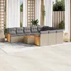 Image de vidaXL Vidaxl Salon De Jardin 11 Pcs Avec Coussins Beige Résine Tressée