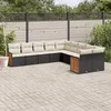 Image de Vidaxl Salon De Jardin 10 Pcs Avec Coussins Noir RÃ©sine TressÃ©e