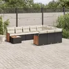Image de vidaXL Vidaxl Salon De Jardin 11 Pcs Avec Coussins Noir Résine Tressée
