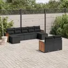 Image de vidaXL Vidaxl Salon De Jardin 9 Pcs Avec Coussins Noir Résine Tressée