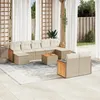 Image de vidaXL Vidaxl Salon De Jardin Avec Coussins 10 Pcs Beige Résine Tressée