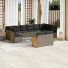 Image de Vidaxl Salon De Jardin Avec Coussins 12 Pcs Gris RÃ©sine TressÃ©e
