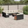 Image de Vidaxl Salon De Jardin Avec Coussins 13 Pcs Noir RÃ©sine TressÃ©e