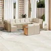 Image de vidaXL Salon de jardin avec coussins 13 pcs beige résine tressée3228130