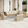 Image de Vidaxl Salon De Jardin Avec Coussins 12 Pcs Beige RÃ©sine TressÃ©e