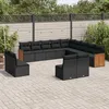 Image de Vidaxl Salon De Jardin Avec Coussins 13 Pcs Noir RÃ©sine TressÃ©e