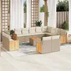 Image de vidaXL Salon de jardin avec coussins 13 pcs beige résine tressée