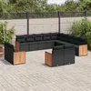 Image de Vidaxl Salon De Jardin Avec Coussins 13 Pcs Noir RÃ©sine TressÃ©e