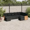 Image de vidaXL Vidaxl Salon De Jardin 9 Pcs Avec Coussins Noir Résine Tressée