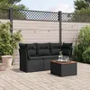 Image de Vidaxl Salon De Jardin 4 Pcs Avec Coussins Noir RÃ©sine TressÃ©e