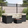 Image de Vidaxl Salon De Jardin 7 Pcs Avec Coussins Noir RÃ©sine TressÃ©e