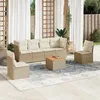 Image de Vidaxl Salon De Jardin Avec Coussins 7 Pcs Beige RÃ©sine TressÃ©e