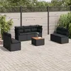 Image de Vidaxl Salon De Jardin 8 Pcs Avec Coussins Noir RÃ©sine TressÃ©e