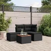 Image de Vidaxl Salon De Jardin 5 Pcs Avec Coussins Noir RÃ©sine TressÃ©e