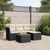 Image de vidaXL Salon de jardin 5 pcs avec coussins noir résine tressée