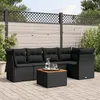 Image de Vidaxl Salon De Jardin 6 Pcs Avec Coussins Noir RÃ©sine TressÃ©e