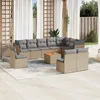 Image de Vidaxl Salon De Jardin 11 Pcs Avec Coussins Beige RÃ©sine TressÃ©e