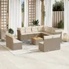 Image de vidaXL Vidaxl Salon De Jardin Avec Coussins 12 Pcs Beige Résine Tressée