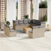 Image de vidaXL Vidaxl Salon De Jardin Avec Coussins 12 Pcs Beige Résine Tressée