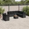Image de Vidaxl Salon De Jardin 10 Pcs Avec Coussins Noir RÃ©sine TressÃ©e