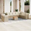 Image de Vidaxl Salon De Jardin 11 Pcs Avec Coussins Beige RÃ©sine TressÃ©e