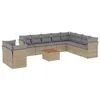 Image de Vidaxl Salon De Jardin 11 Pcs Avec Coussins Beige RÃ©sine TressÃ©e