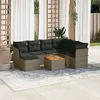 Image de Vidaxl Salon De Jardin 8 Pcs Avec Coussins Gris RÃ©sine TressÃ©e