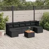 Image de Vidaxl Salon De Jardin 8 Pcs Avec Coussins Noir RÃ©sine TressÃ©e