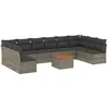 Image de Vidaxl Salon De Jardin 11 Pcs Avec Coussins Gris RÃ©sine TressÃ©e