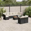 Image de Vidaxl Salon De Jardin 10 Pcs Avec Coussins Noir RÃ©sine TressÃ©e