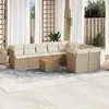 Image de vidaXL Salon de jardin avec coussins 10 pcs beige résine tressée