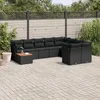Image de Vidaxl Salon De Jardin 10 Pcs Avec Coussins Noir RÃ©sine TressÃ©e