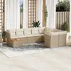 Image de Vidaxl Salon De Jardin Avec Coussins 10 Pcs Beige RÃ©sine TressÃ©e