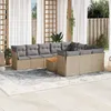Image de Vidaxl Salon De Jardin 11 Pcs Avec Coussins Beige RÃ©sine TressÃ©e