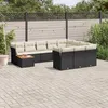 Image de Vidaxl Salon De Jardin 11 Pcs Avec Coussins Noir RÃ©sine TressÃ©e