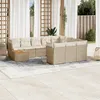 Image de vidaXL Vidaxl Salon De Jardin 11 Pcs Avec Coussins Beige Résine Tressée