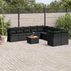 Image de Vidaxl Salon De Jardin 11 Pcs Avec Coussins Noir RÃ©sine TressÃ©e