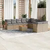 Image de Vidaxl Salon De Jardin 11 Pcs Avec Coussins Beige RÃ©sine TressÃ©e