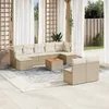 Image de Vidaxl Salon De Jardin Avec Coussins 10 Pcs Beige RÃ©sine TressÃ©e