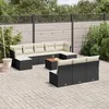 Image de Vidaxl Salon De Jardin 11 Pcs Avec Coussins Noir RÃ©sine TressÃ©e