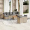 Image de Vidaxl Salon De Jardin Avec Coussins 10 Pcs Beige RÃ©sine TressÃ©e